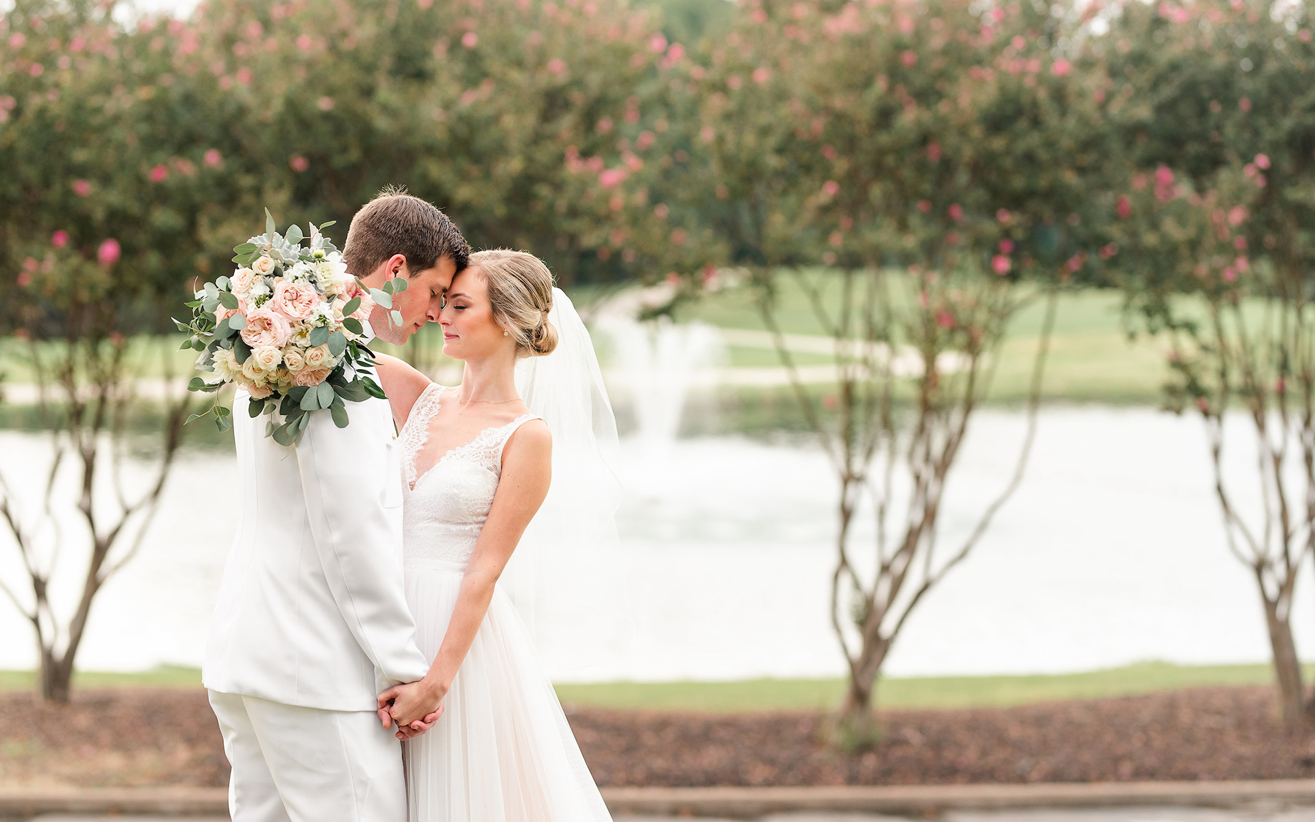Bride and Groom Gleneagles Backdrop Plano Weddings
